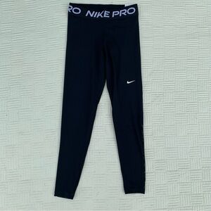 NWT Nike Black Leggings with White Logo Size Small